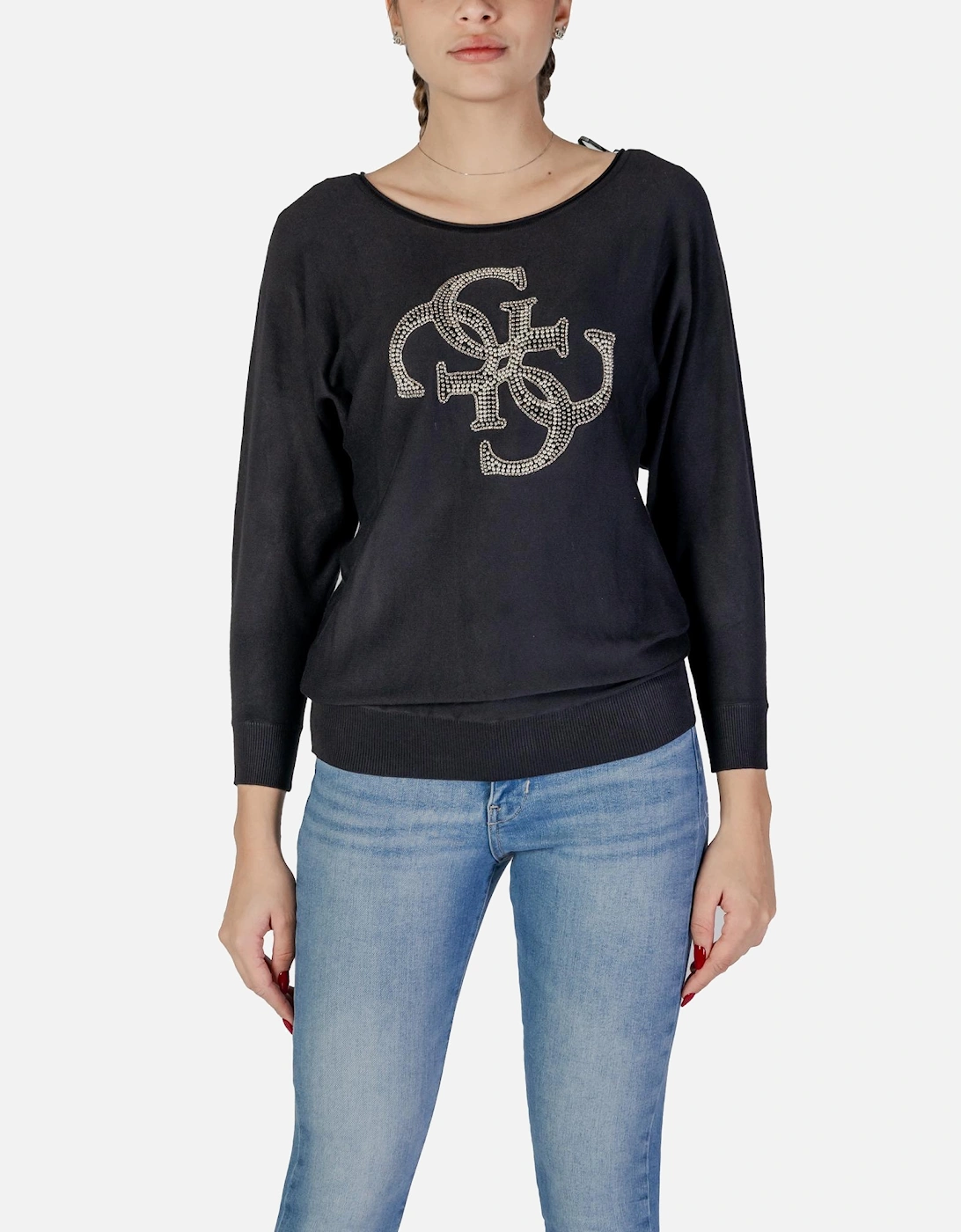 Round Neck Long Sleeve Knitwear Women - Black, 4 of 3