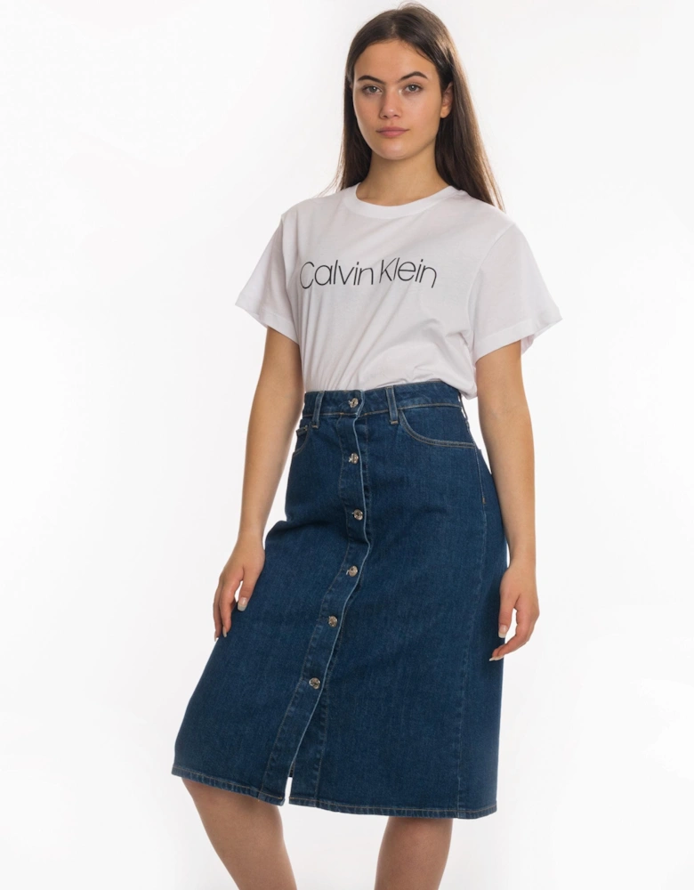 Denim Button Womens Skirt