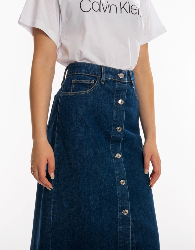 Denim Button Womens Skirt