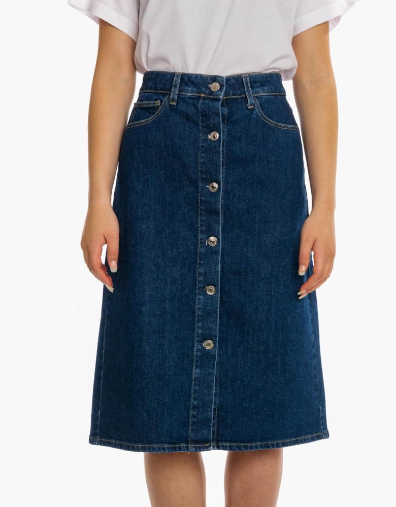 Denim Button Womens Skirt