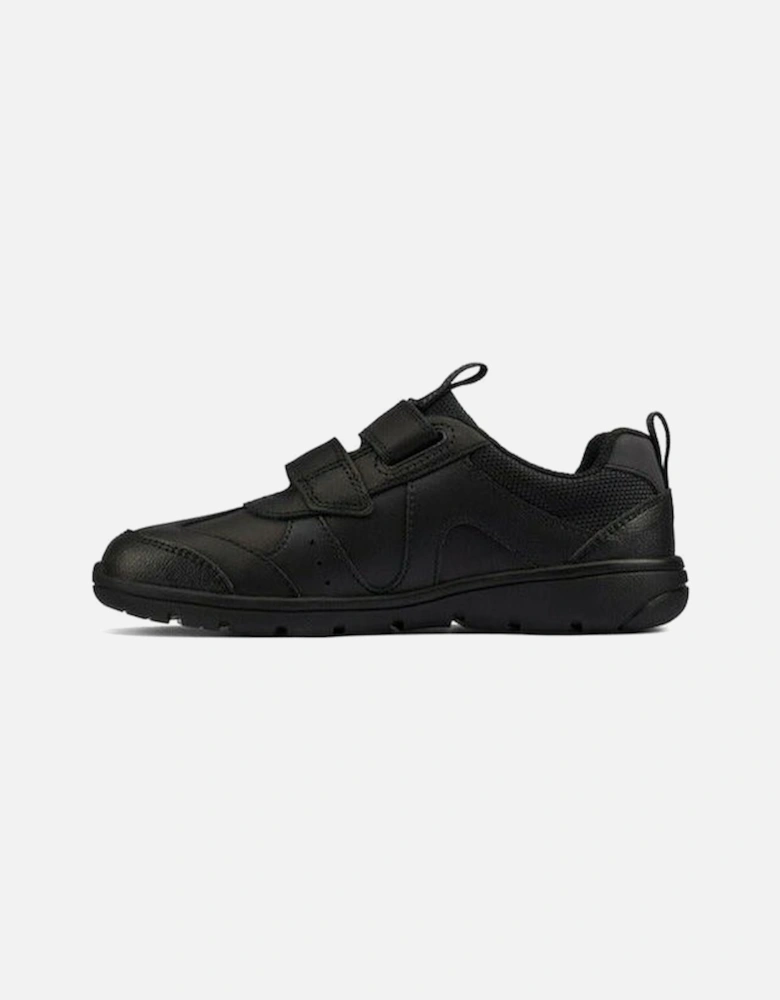 Scooter Run Kid black leather school shoe