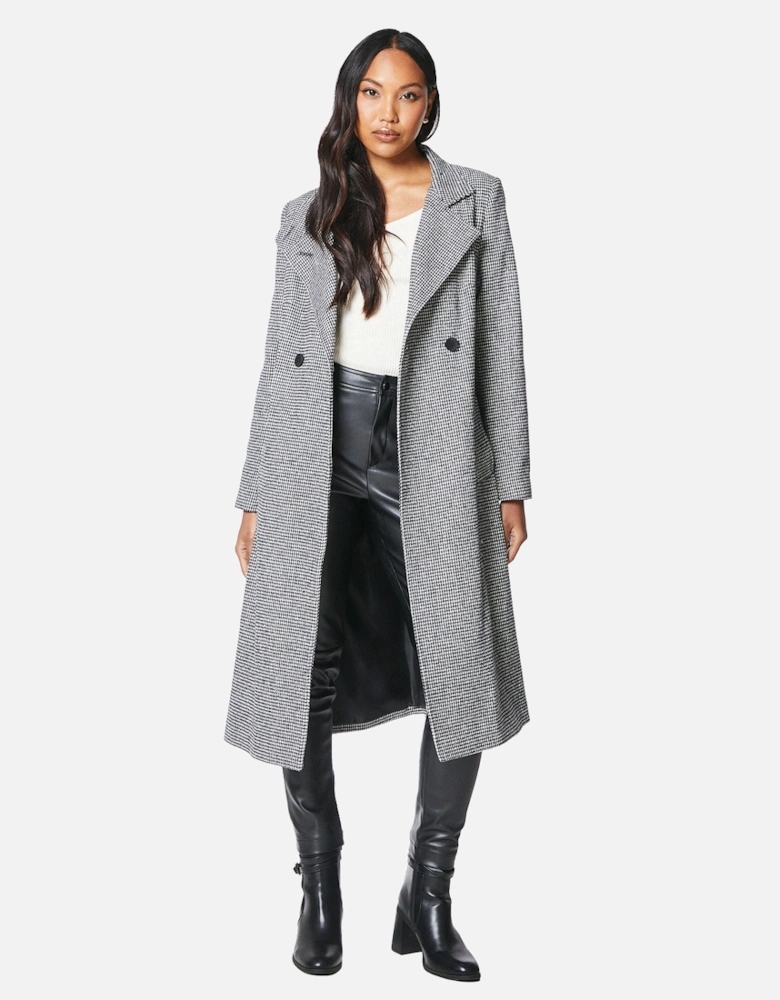 Womens/Ladies Checked Wrap Belted Coat