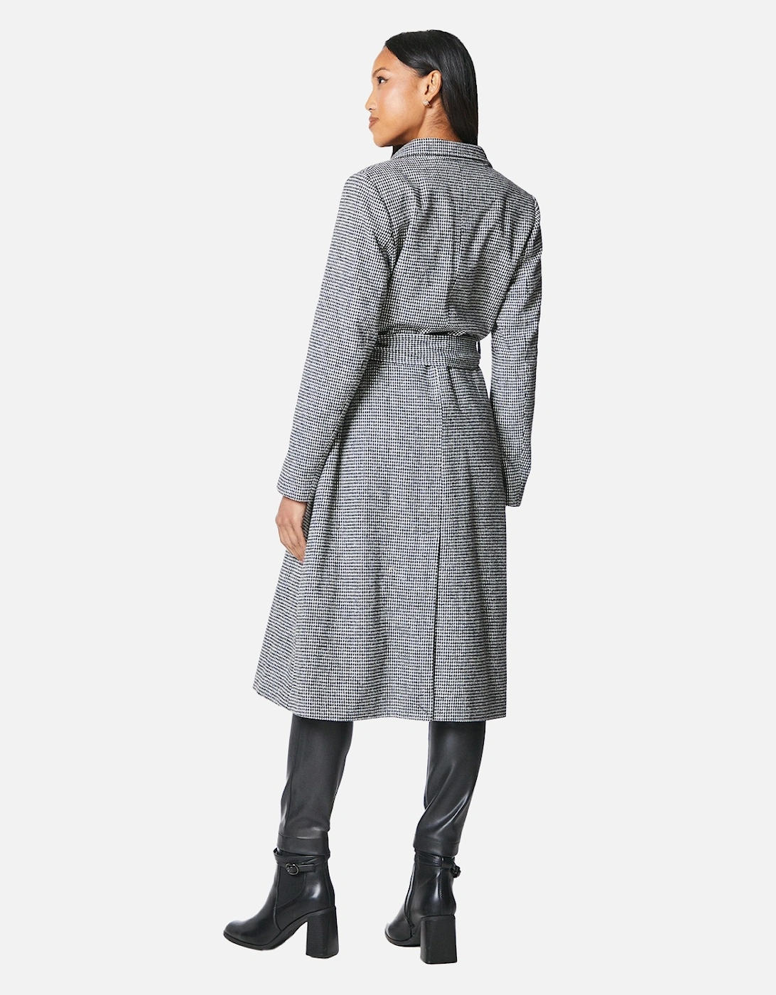 Womens/Ladies Checked Wrap Belted Coat