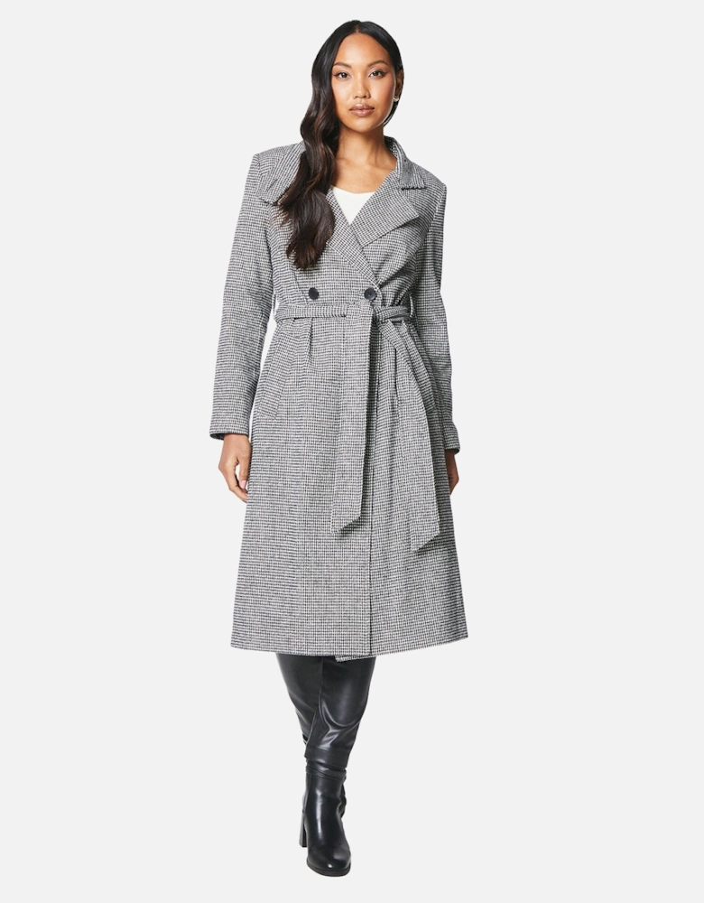 Womens/Ladies Checked Wrap Belted Coat