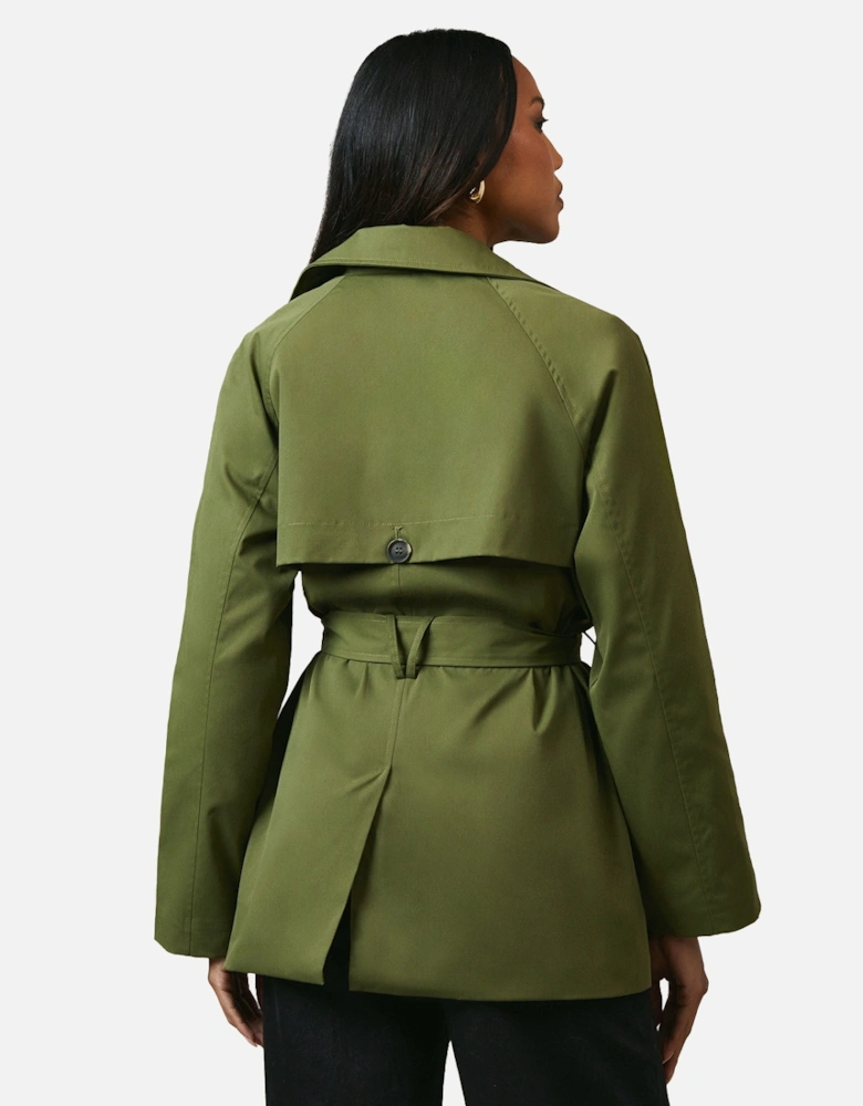 Womens/Ladies Short Relaxed Fit Trench Coat