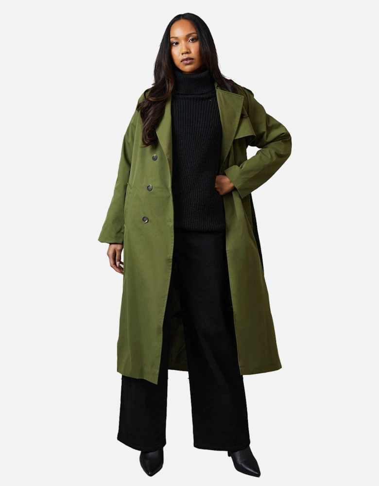 Womens/Ladies Longline Relaxed Fit Trench Coat