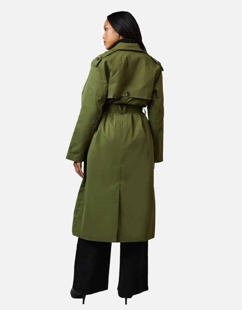 Womens/Ladies Longline Relaxed Fit Trench Coat