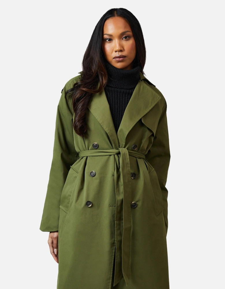 Womens/Ladies Longline Relaxed Fit Trench Coat