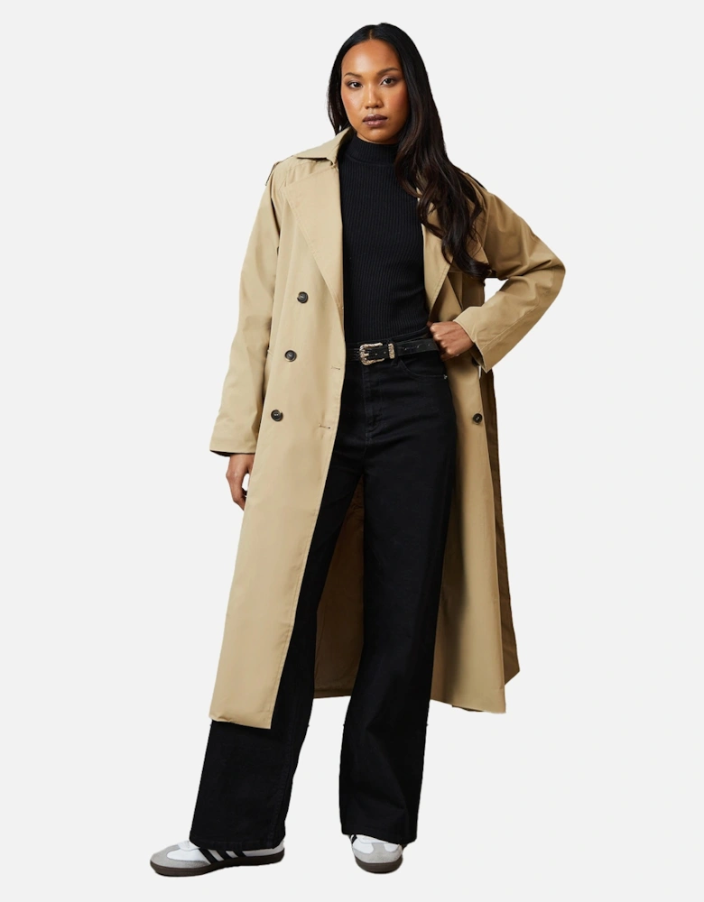 Womens/Ladies Longline Relaxed Fit Trench Coat