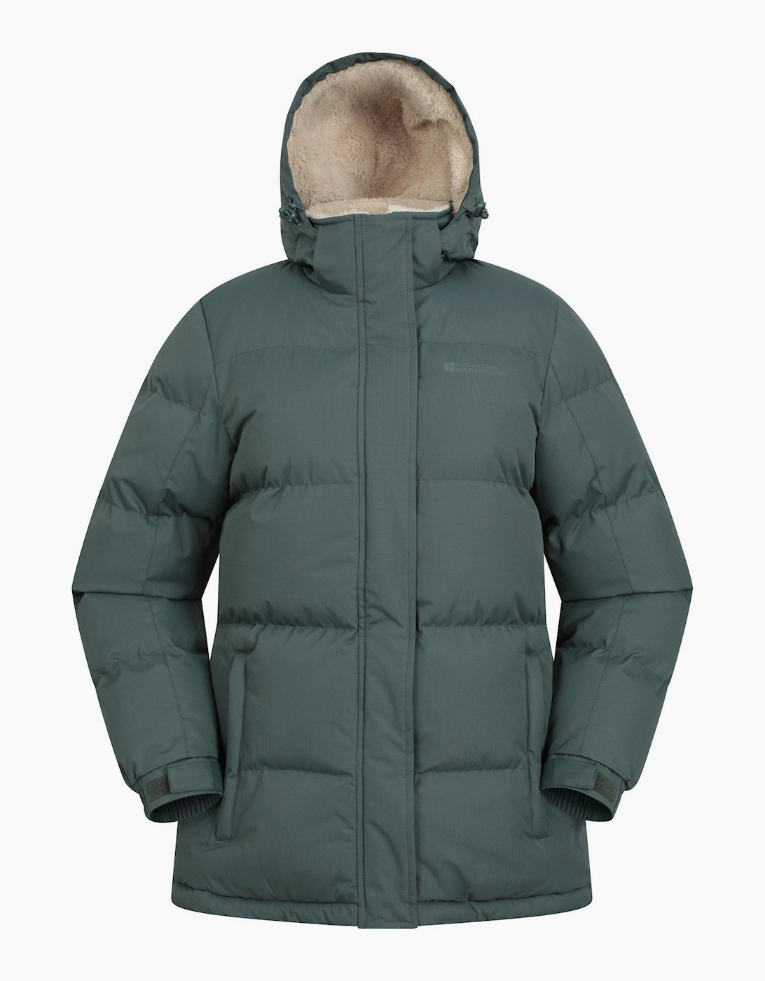 Mountain Warehouse Women's Green Snow Borg Lined Padded Jacket - Khaki - 16 Uk - Khaki - 100% Mixed - Image 2
