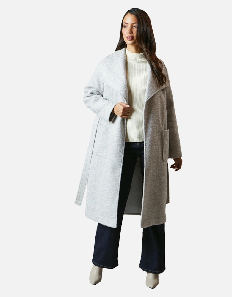 Womens/Ladies Belted Shawl Collar Coat