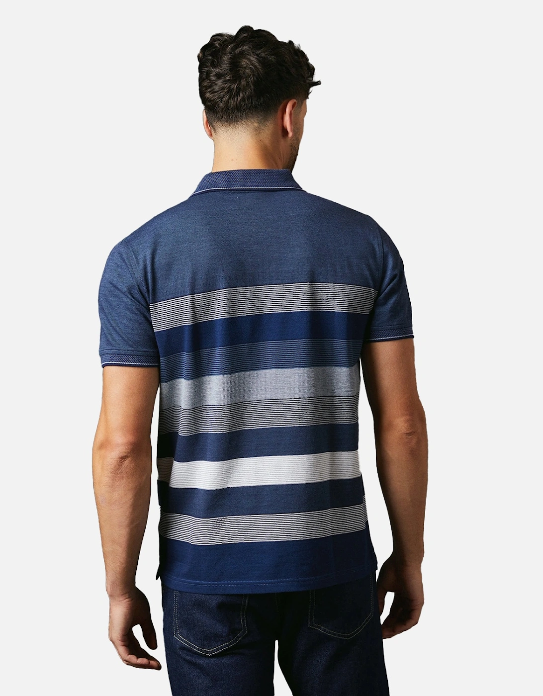 Mens Oakland Stripe Polo Shirt