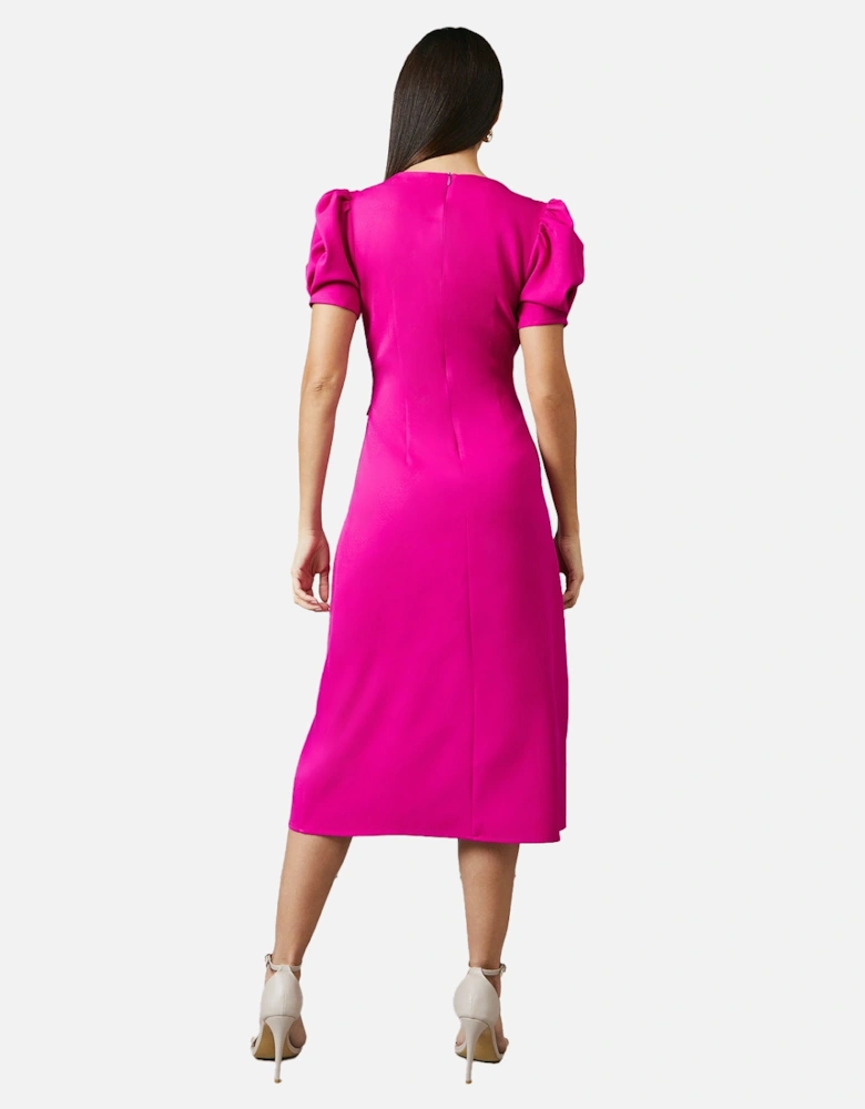 Womens/Ladies Puff Sleeve Midi Dress