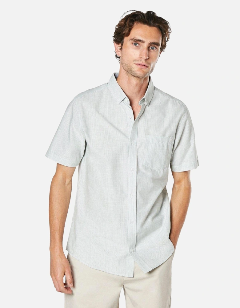 Mens Slub Poplin Short-Sleeved Shirt