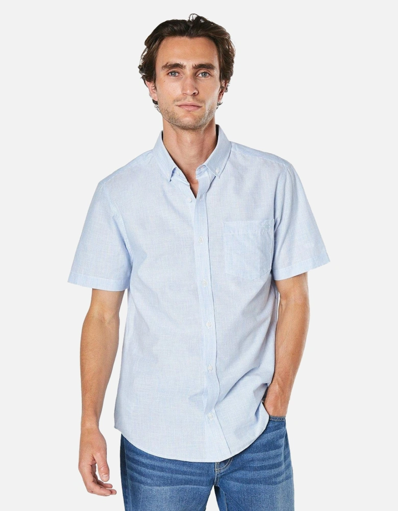 Mens Slub Poplin Short-Sleeved Shirt