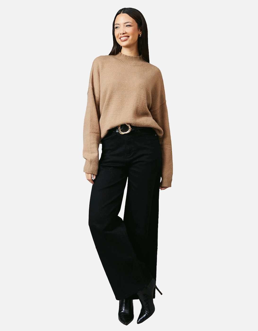 Womens/Ladies High-Neck Jumper