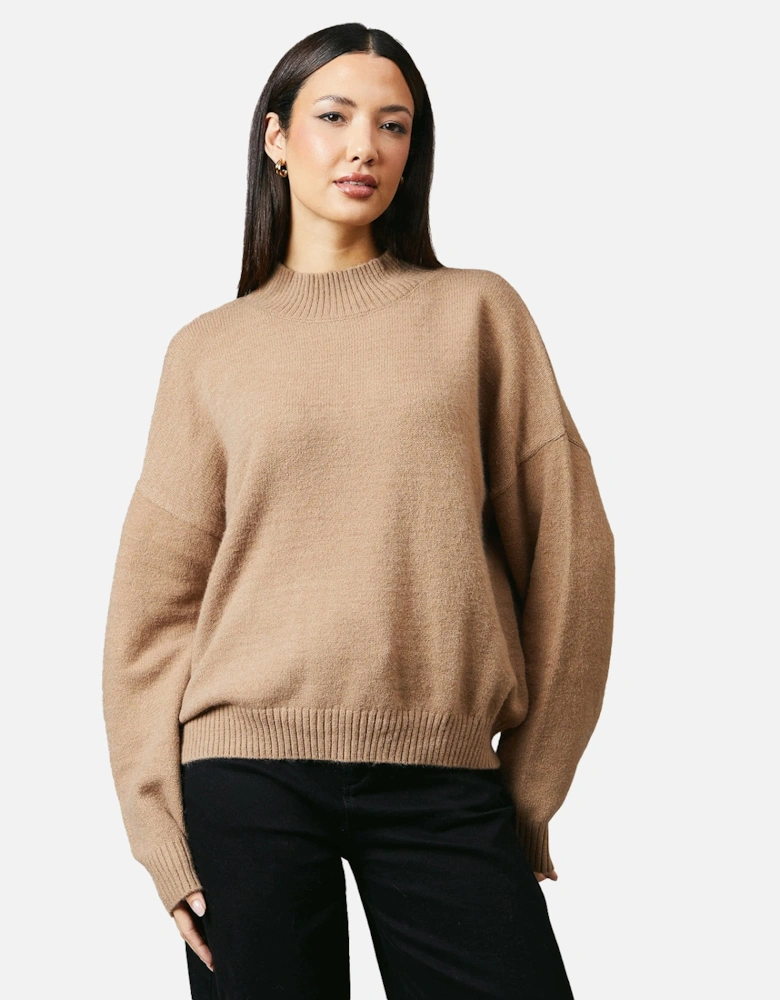 Womens/Ladies High-Neck Jumper