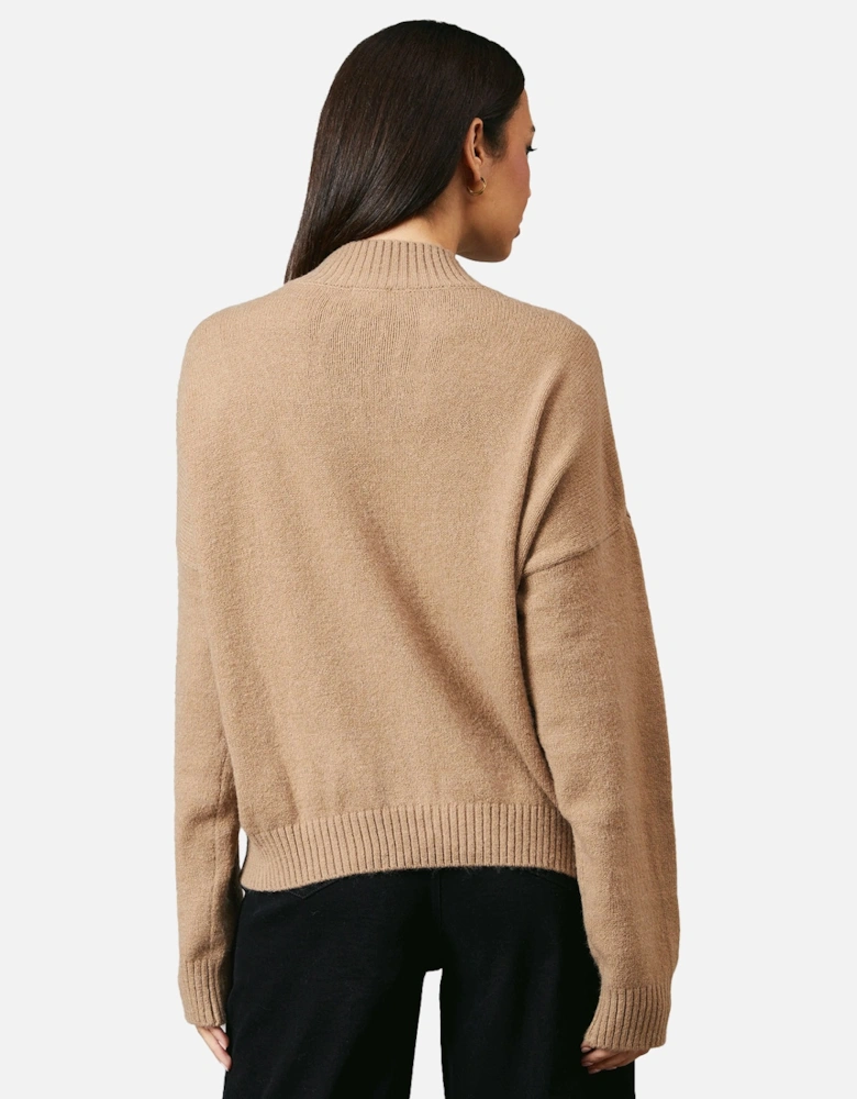 Womens/Ladies High-Neck Jumper