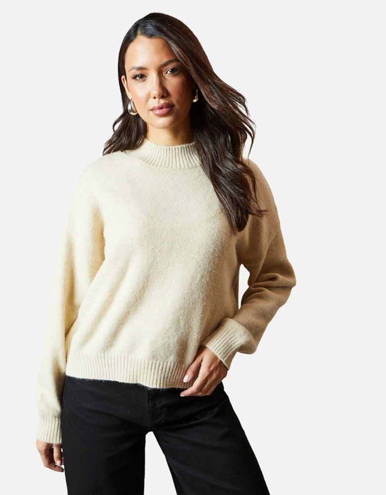 Womens/Ladies High-Neck Jumper