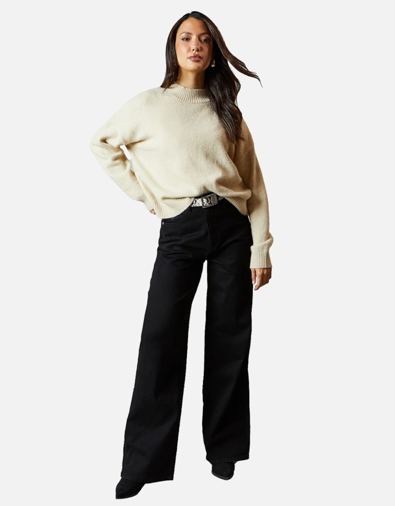 Womens/Ladies High-Neck Jumper