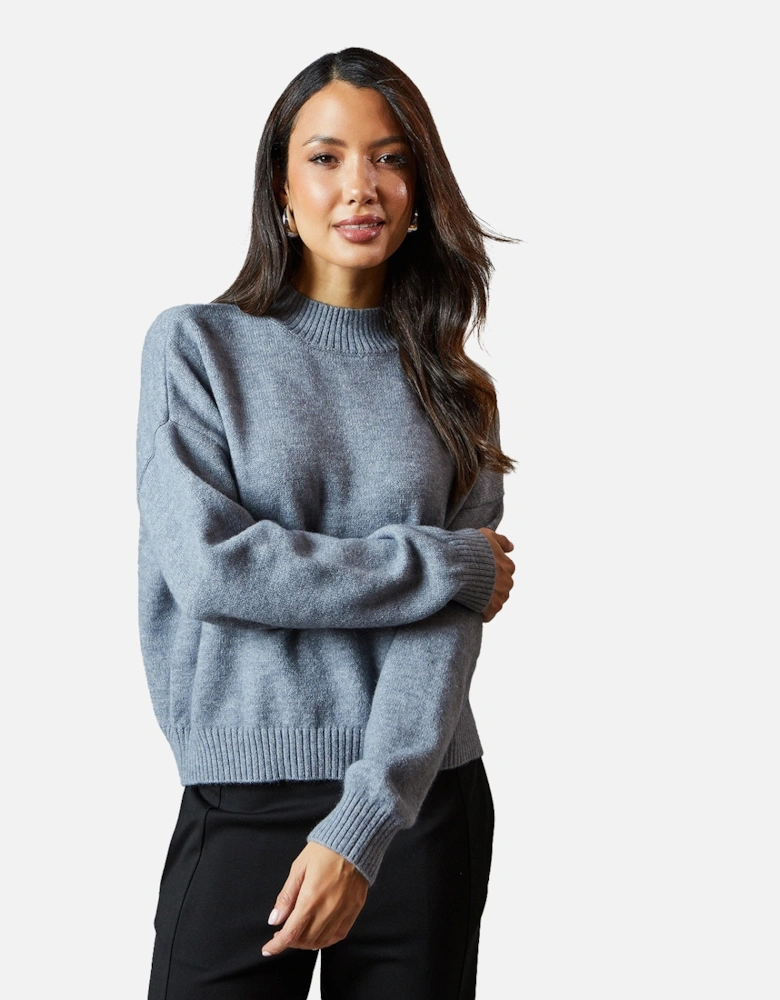 Womens/Ladies High-Neck Jumper