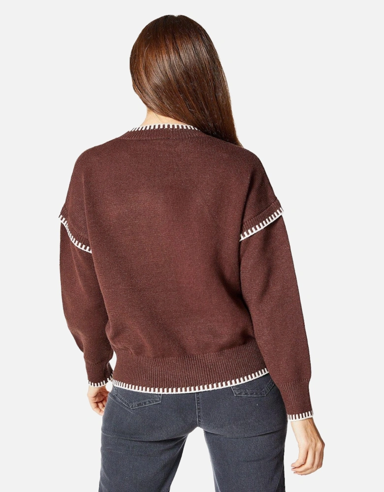 Womens/Ladies Whip Stitch Jumper