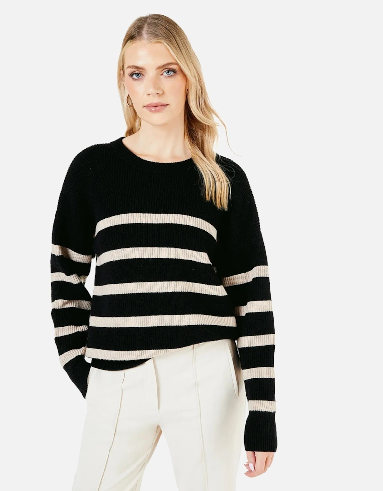 Womens/Ladies Striped Oversized Jumper