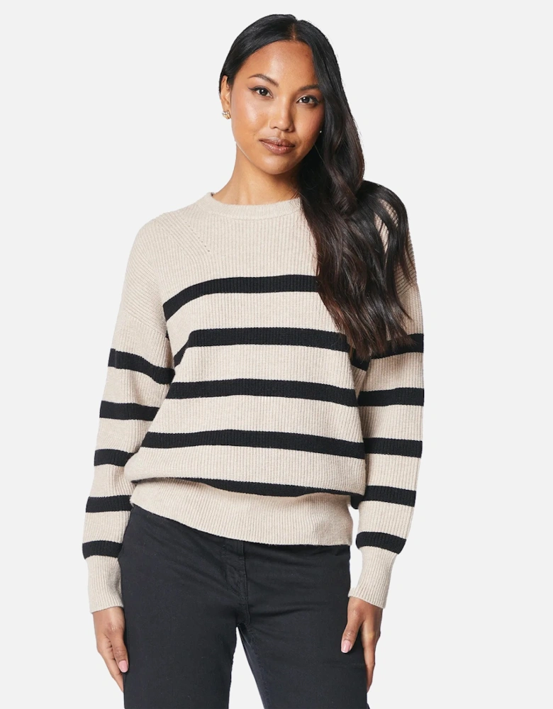 Womens/Ladies Striped Oversized Jumper