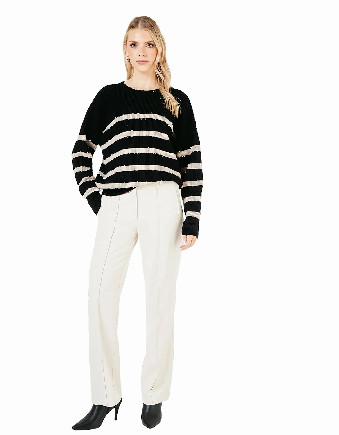 Womens/Ladies Striped Oversized Jumper