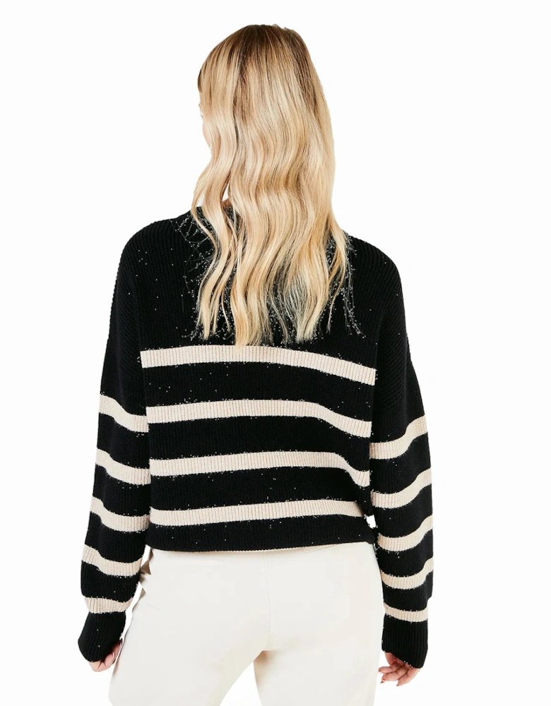 Womens/Ladies Striped Oversized Jumper