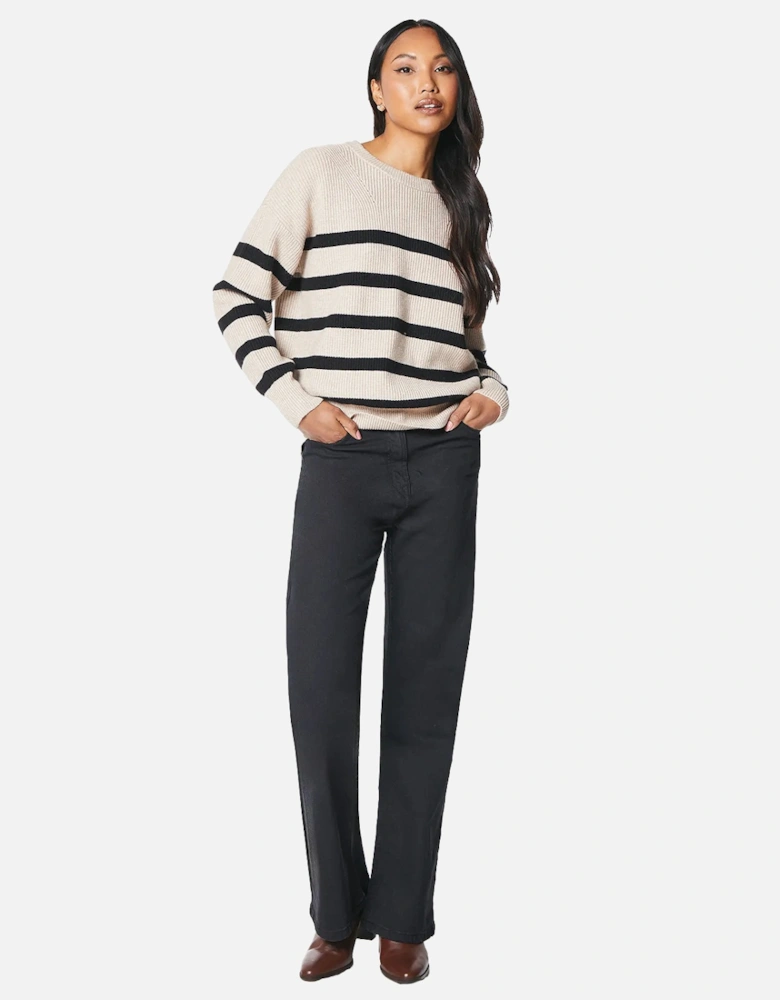 Womens/Ladies Striped Oversized Jumper