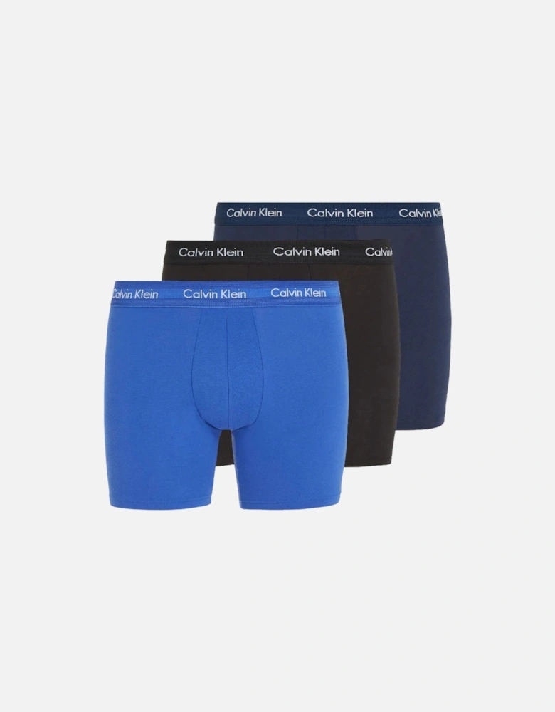 3-Pack Boxer Trunks, Black/Blue Shadow/Cobalt Water