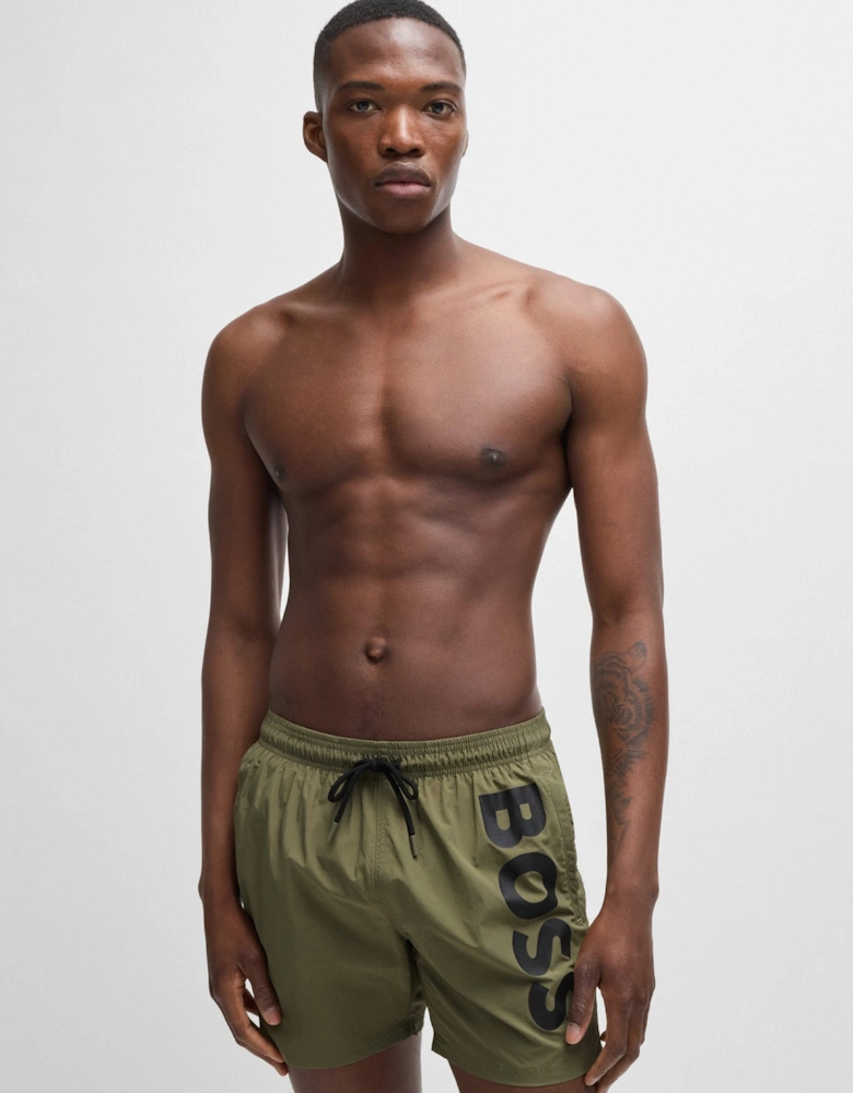 Vertical Logo Print Swim Shorts