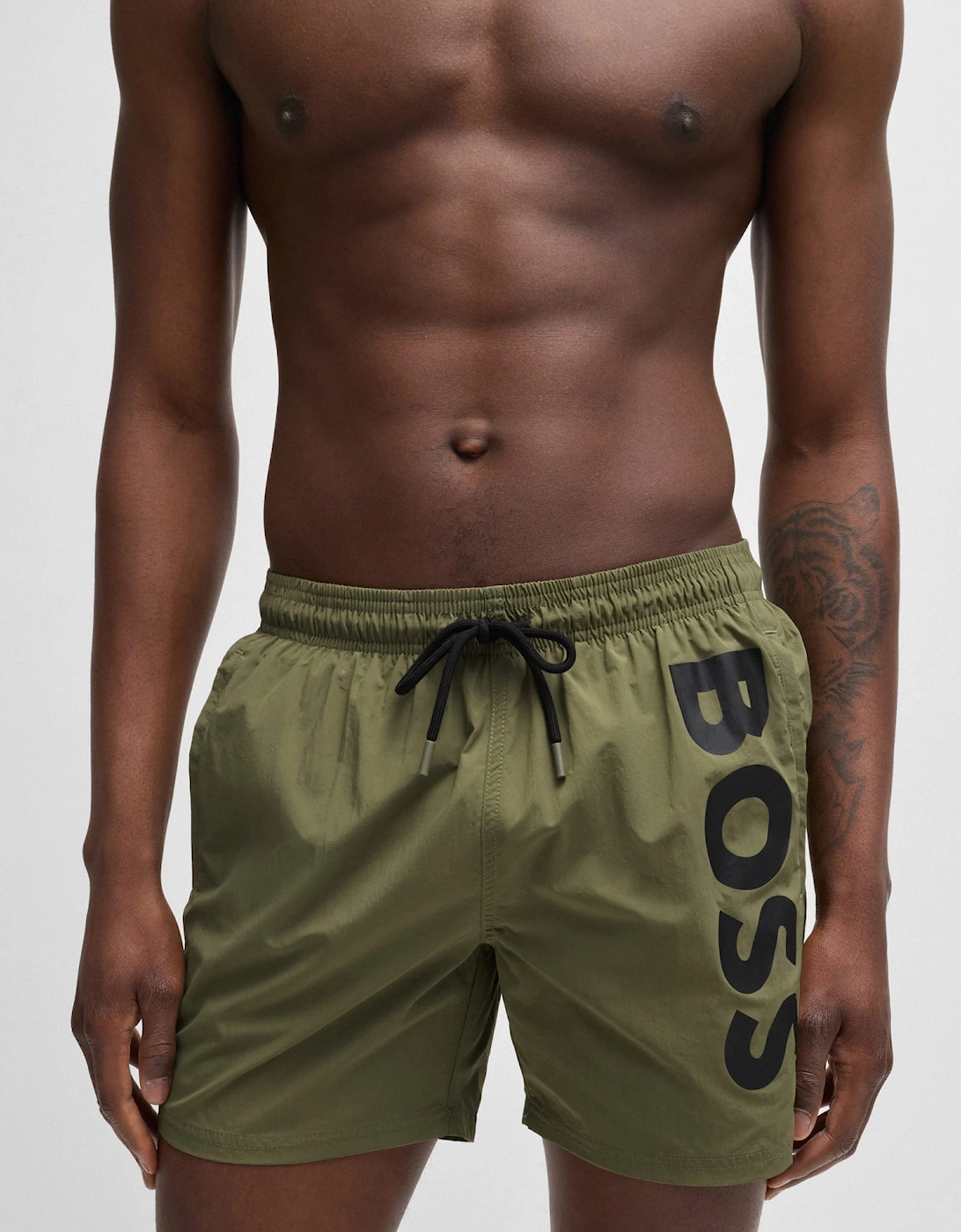 Vertical Logo Print Swim Shorts