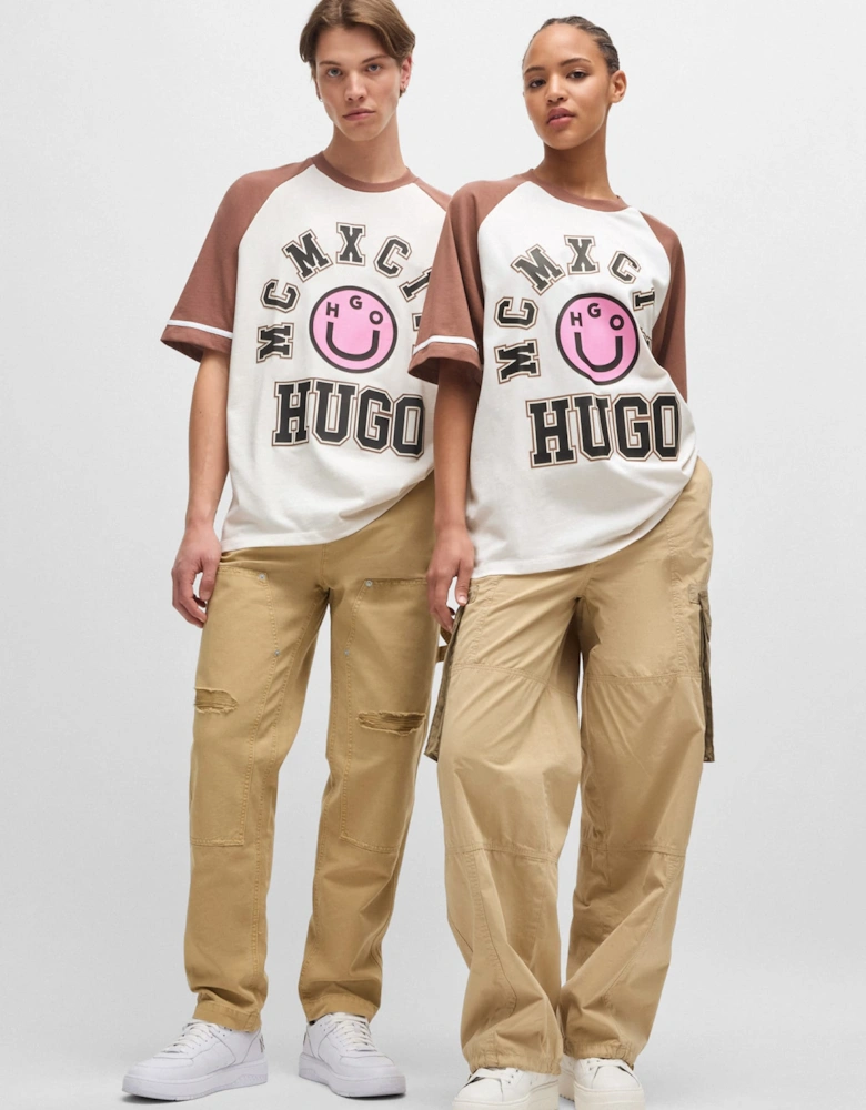 Happy Hugo Print Loose-Fit T-Shirt