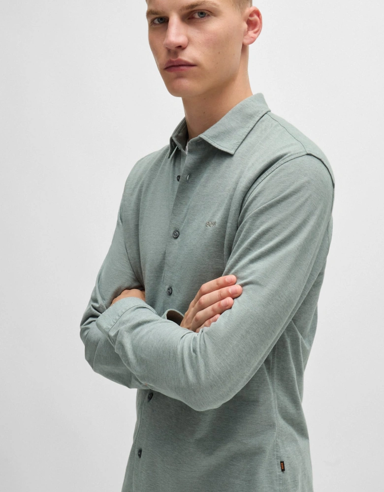 Embroidered Branding Slim-Fit Shirt