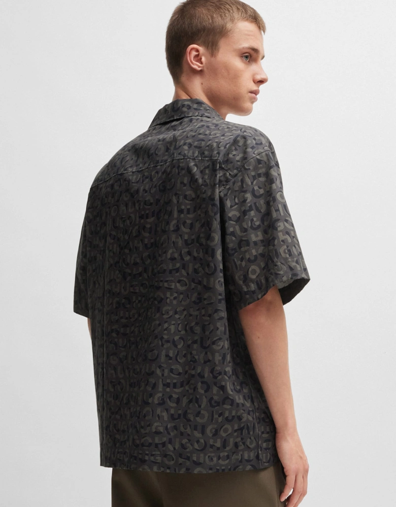 Seasonal Print Overshirt-Fit Shirt