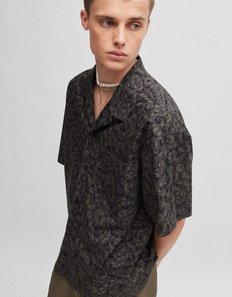 Seasonal Print Overshirt-Fit Shirt