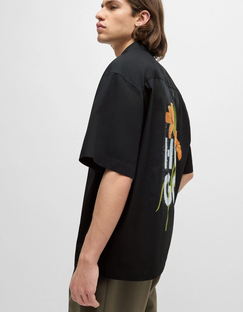 Stacked Logo Prints Oversized-Fit Shirt