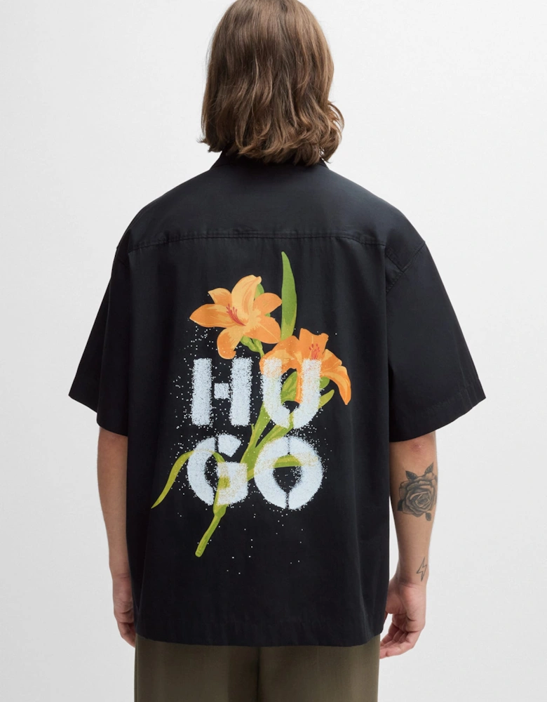 Stacked Logo Prints Oversized-Fit Shirt