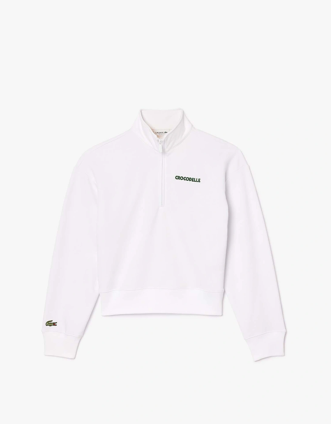 Lacoste Women's Relaxed-Fit Zip-Up Print Sweatshirt - White - Size: 14