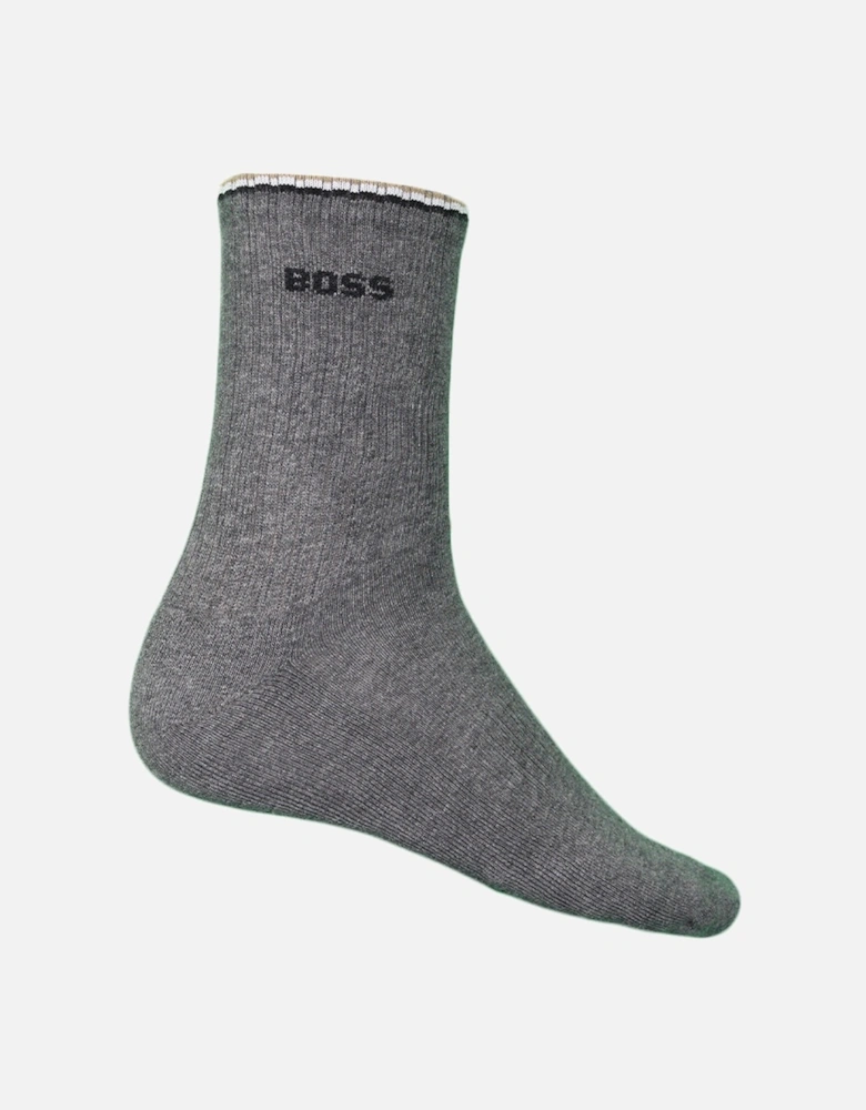 3-Pack Ribbed Socks, Black/Grey/White