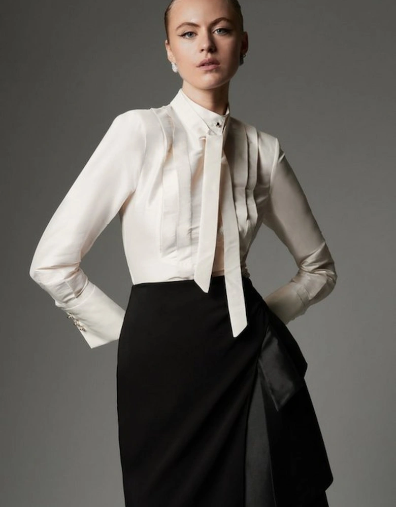 Archive Collection - Tall Taffeta Pleat Detail Shirt