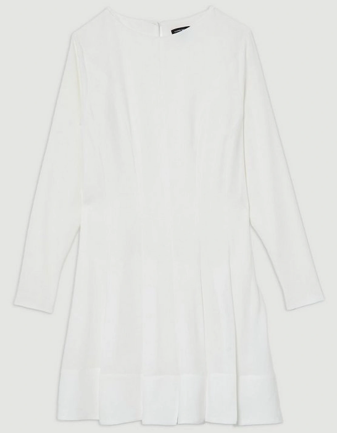 Pleated Long Sleeve Woven Mini Dress