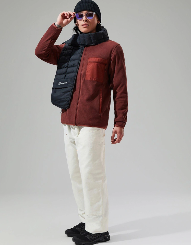 Mens Aslam Full Zip Micro Fleece - Brown