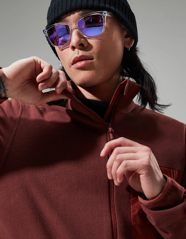 Mens Aslam Full Zip Micro Fleece - Brown