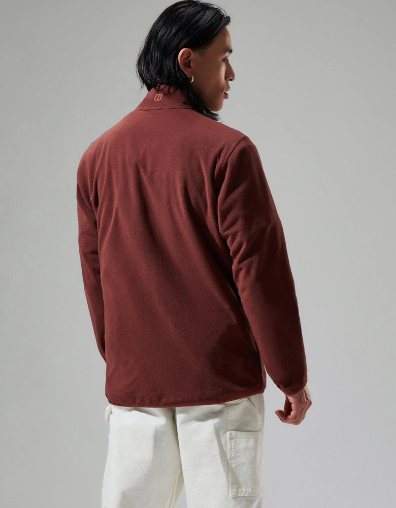 Mens Aslam Full Zip Micro Fleece - Brown