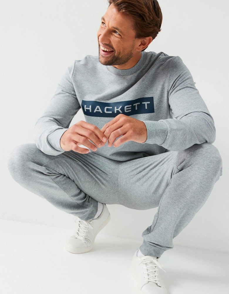 Essential Chest Logo Crew Sweatshirt - Grey