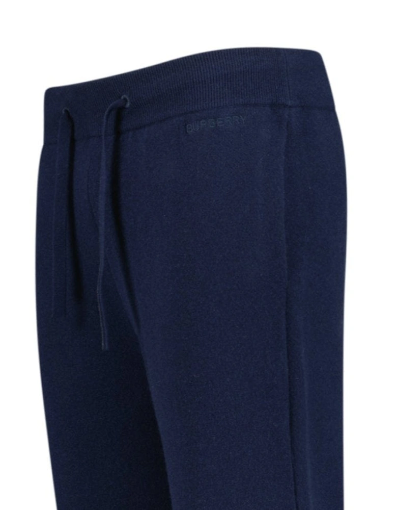 'Hunton' Knitted Cuffed Cashmere Sweatpants Navy