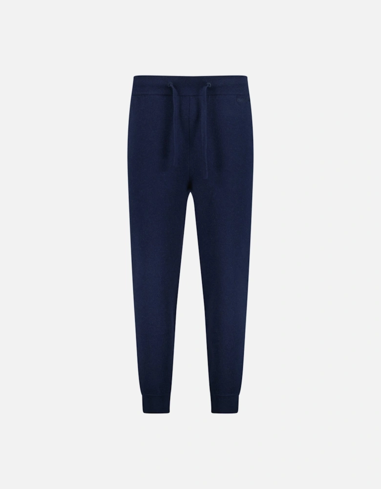 'Hunton' Knitted Cuffed Cashmere Sweatpants Navy